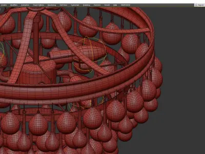 CRYSTAL BALL WEDDING CAKE LANTERN CONVERTIBLE Low-poly 3D model