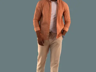 Low poly set of 3D men walking 3D model 3D model