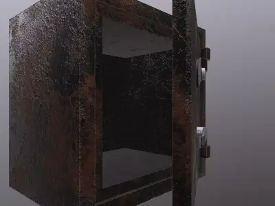 Game ready Metal safe with openable door  3D model Low-Poly Low-poly 3D model
