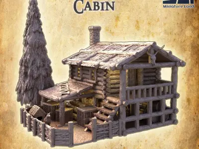 Forest Hunter Cabin Tabletop Terrain 28 MM 3D print model