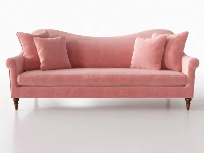 Cerise Velvet Sofa 3D model