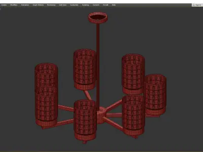 Chandelier favourite crystallus Low-poly 3D model