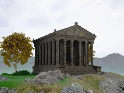 Greco-Roman Temple of Garni PBR game ready Low-poly 3D model