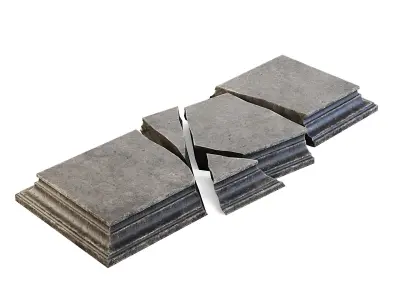 Cracked Stone Tomb Cover 3D model