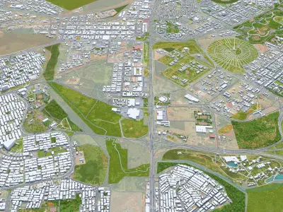 Brasilia Downtown in Brazil Low-poly 3D model