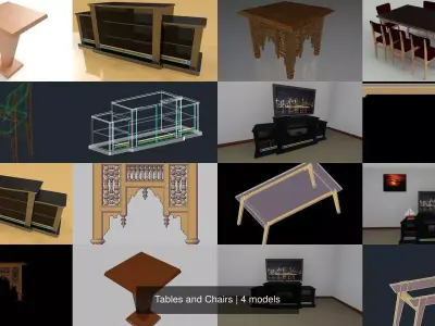 Tables and Chairs 3D Model Pack