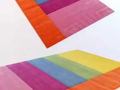 Carpet rainbow rug 3D model