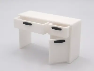 Classic Desk with functional door drawers  3D print model purchase