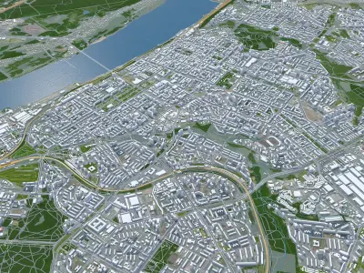 Perm City Russia Low-poly 3D model