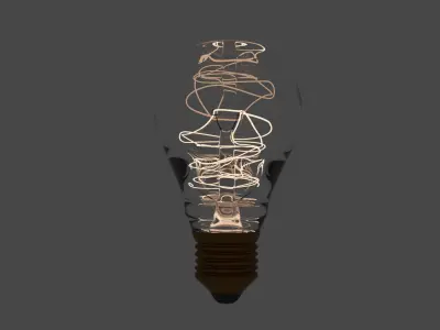 glowing light bulb Low-poly 3D model