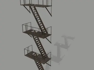 Fire Escape Low-poly 3D model