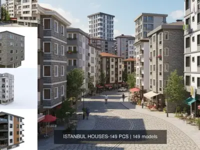 ISTANBUL HOUSES- 149 HOUSES 3D Model Pack