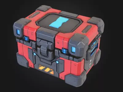Tech Supply Crate Low-poly 3D model