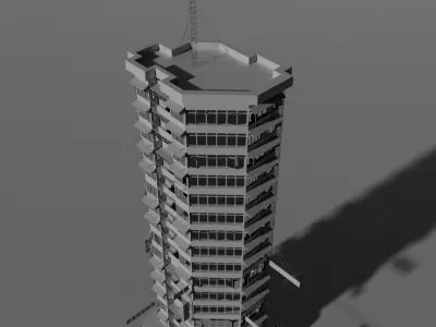 Hong Kong Building Low-poly 3D model
