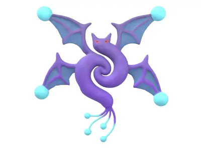 Abstract Elf Bat Character v1 001 Low-poly 3D model