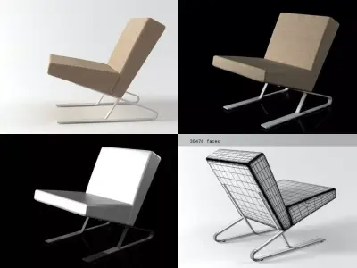 Satyr four different chairs 3D model