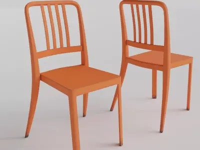Stackable Plastic Chair Low-poly 3D model
