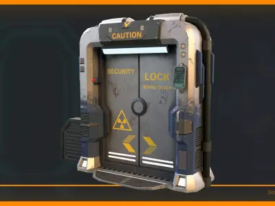 Sci-fi Door Free 3D model