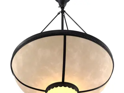 Opalescent Slag Glass Inverted Dome 3D model