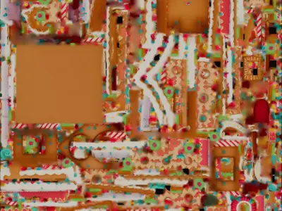 Intricate Gingerbread House 3D Model Festive Centerpiece Low-poly 3D model