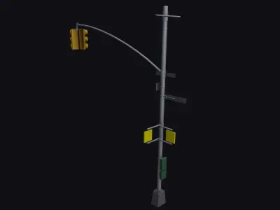 Traffic Light Low-poly 3D model 3