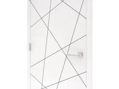 Door-016 door with lines 3D model