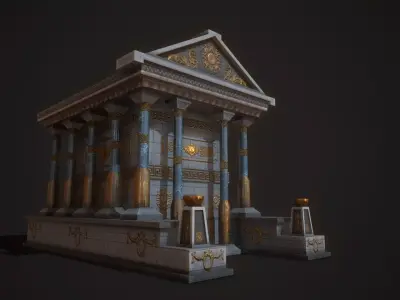 Roman Greek Temple Free low-poly 3D model
