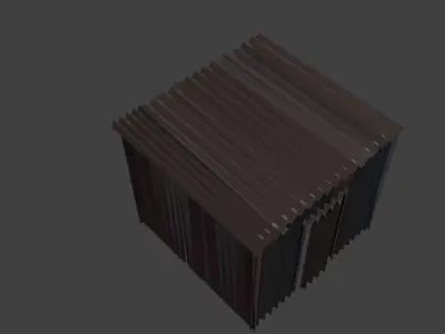 Corrugated iron sheet house Low-poly 3D model