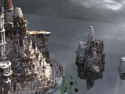 Ancient Aztec Frozen Temples   3D model