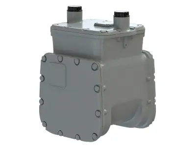 Detailed American Diaphragm Gas Meter AC250 Low-poly 3D model