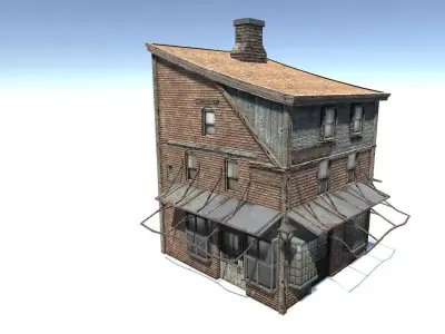 Corner House Low-poly 3D model