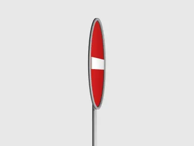 No Entry Sign Low-poly 3D model purchase