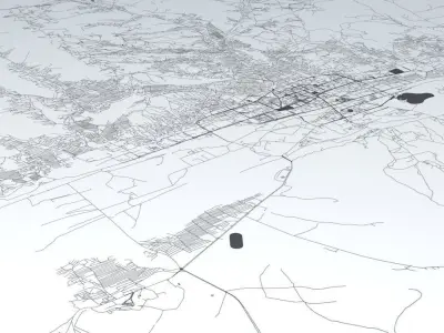 Ulaanbaatar Road Network and Streets 3D model