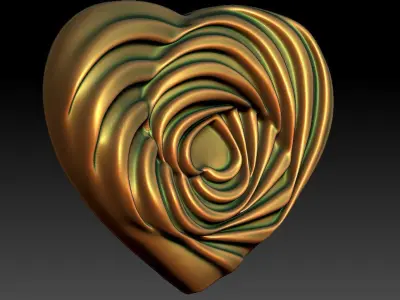 1 heart pendant CNC Relief Model 3D print model
