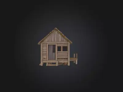Fishing Hut Low-poly 3D model