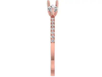 Solitaire Women Light Weight Pear Stone Band Ring 3D print model shop