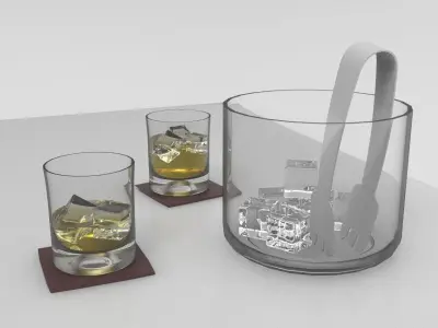 Whiskey Drinks Low-poly 3D model