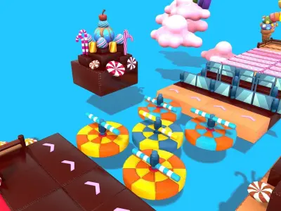 Cute Platformer Asset Pack - Candy Low-poly 3D model