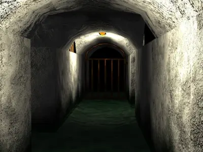 Tunnel with light in it Free low-poly 3D model