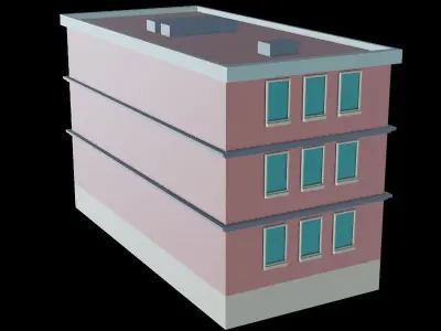 Stylized Building 3 - Mobile Game Asset Free low-poly 3D model