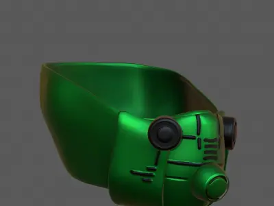 Gas mask helmet 3d model scifi Low-poly  Low-poly 3D model 310