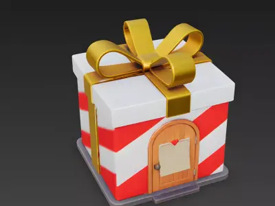 The Surprise Store Gift-Box Shop 3D Model Low-poly 3D model