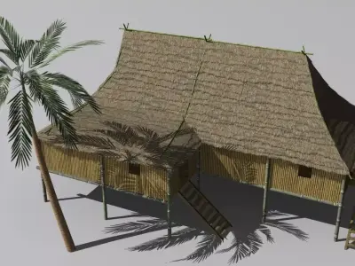 Vietnam hut Low-poly 3D model