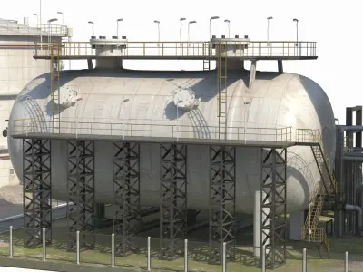  Fuel Processing Factory with Chimney Pipe 