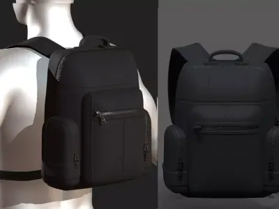 Backpack bag baggage Color 3d low poly Low-poly  Low-poly 3D model 2
