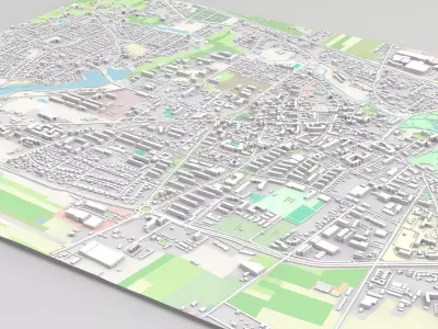 Cityscape Skierniewice Poland 3D model