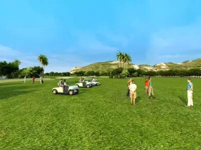 Golf course Low-poly 3D model