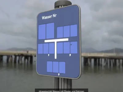 Alle Hinweisschilder mit Pfosten und Rahmen 3D Model Pack