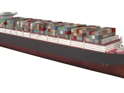 Cargo container ship detailed Lowpoly 082 AP 3D model
