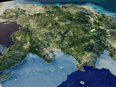 skyros island full 3d model terrain 3D model